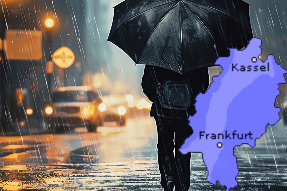 Regenschirm und regenfeste Kleidung nicht vergessen: Auch der Dienst Wetteronline.de (Grafik) sagt erhöhte Niederschlagsmengen für den Freitag in Hessen voraus.