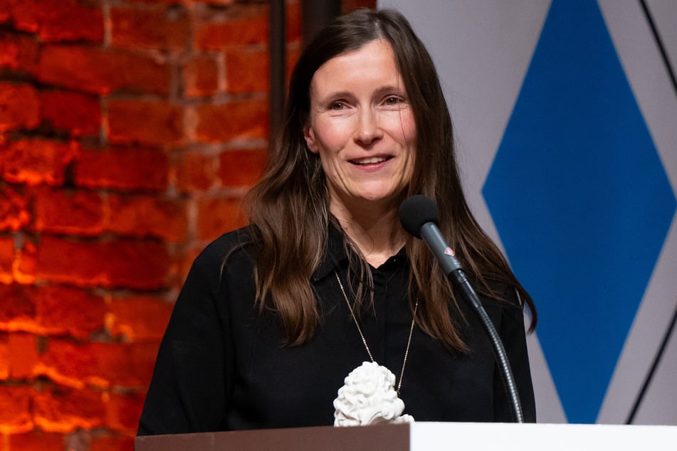 Heike Geißler (49) bei der Verleihung des Bayerischen Buchpreises 2025.