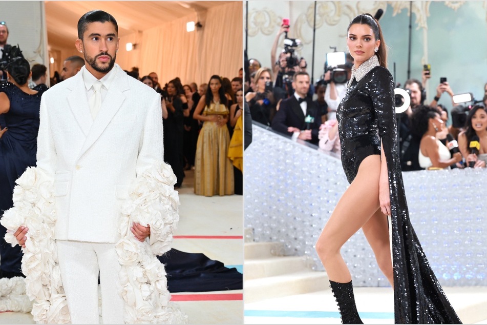 While Kendall Jenner (r) and Bad Bunny opted not to make a proper couple debut on the red carpet, they were spotted together at an afterparty later in the evening.
