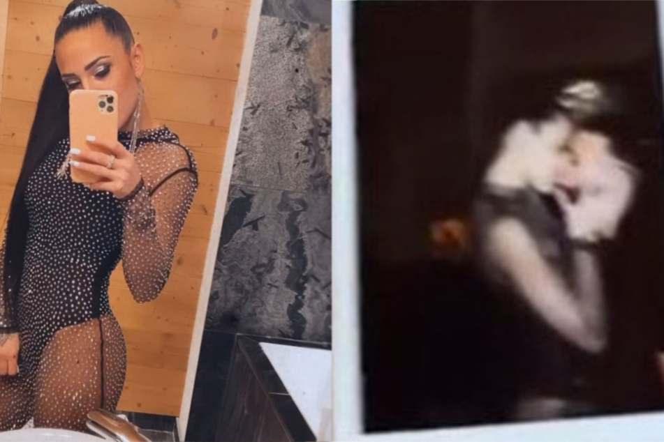 Ein Foto, das sie in ihrer Insta-Story geteilt hat, zeigt die Influencerin wild knutschend.