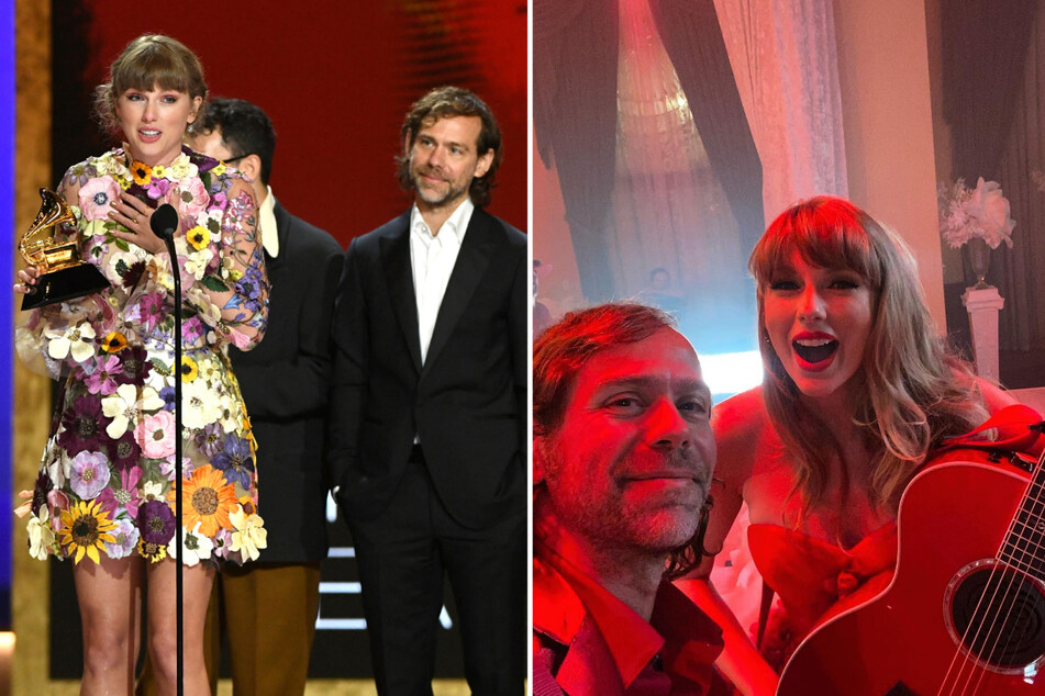 Taylor Swift reunited with Aaron Dessner (c) on The National's new album, which dropped on Friday.
