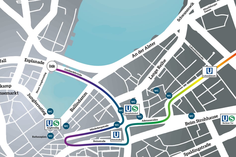 Auf dieser Route wird die Demonstration am 2. August stattfinden.