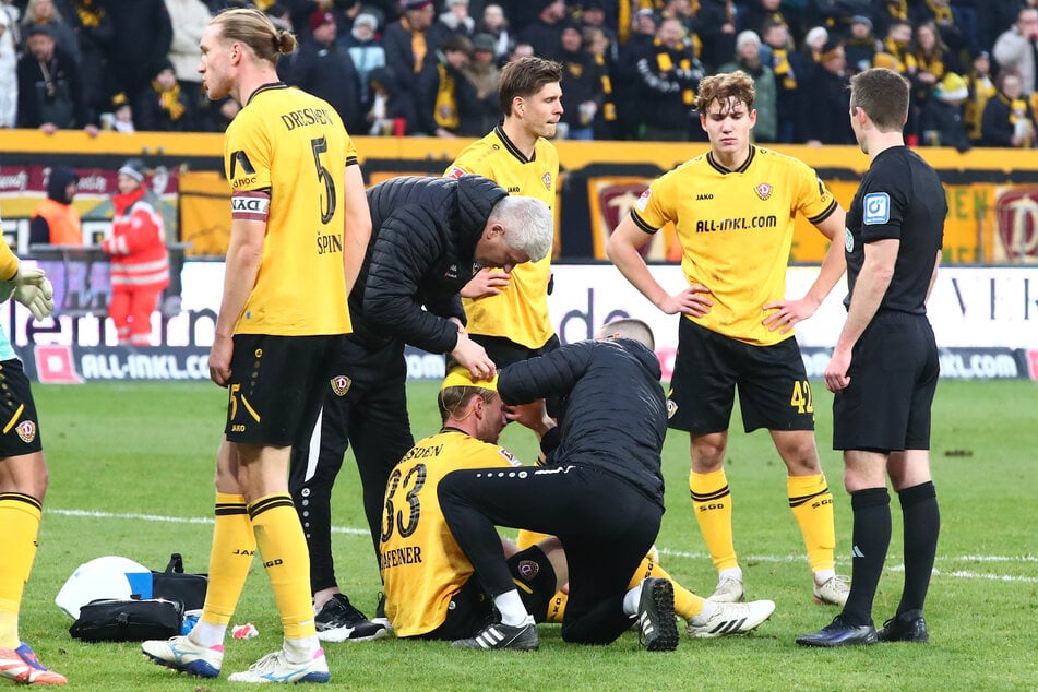 Christoph Daferner verletzte sich im selben Spiel wie Lennart Grill. Er bekam nach dem Zusammenstoß mit Düsseldorf-Keeper Kastenmeier einen Turban angelegt.