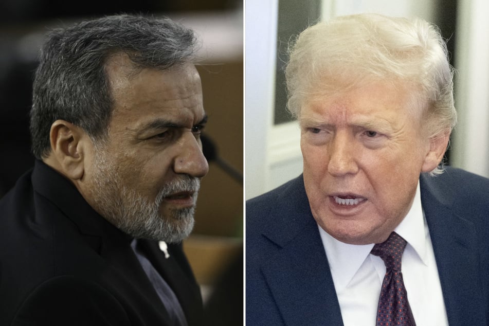 US President Donald Trump (r.) and Iran's foreign minister, Abbas Araghchi, made competing claims about negotiations to end the war.
