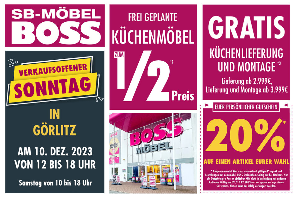 W Möbel Boss w Görlitz w promocji są m.in. sofy, sofy modułowe, stoliki kawowe i in.