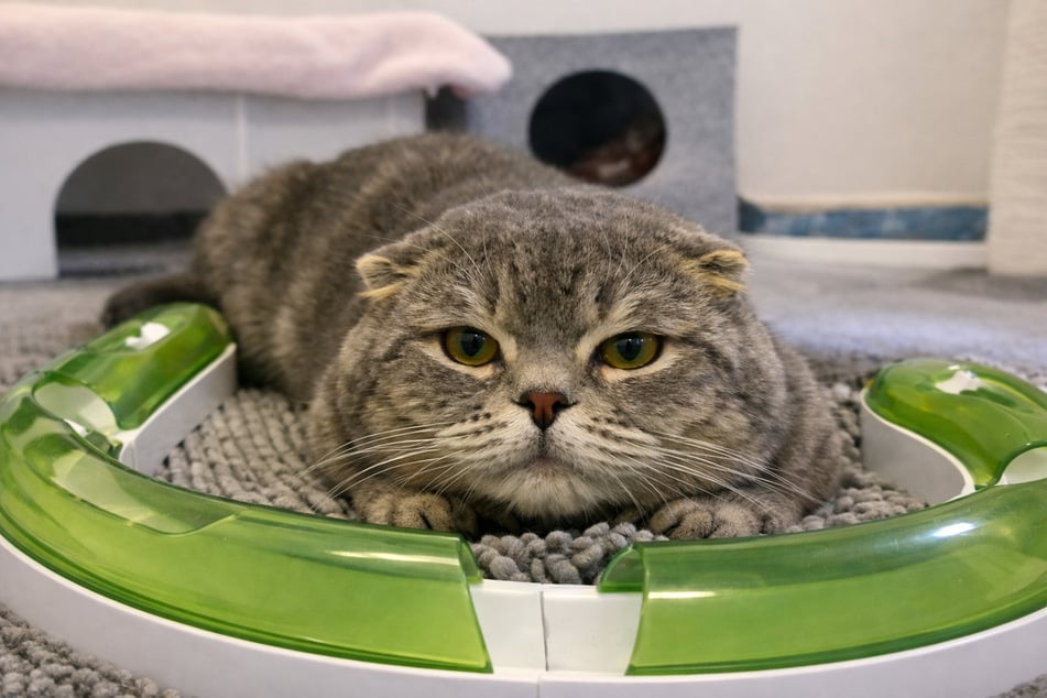 Scottish-Fold-Kater Rover kämpft aufgrund seiner Rasse mit ersten gesundheitlichen Einschränkungen.