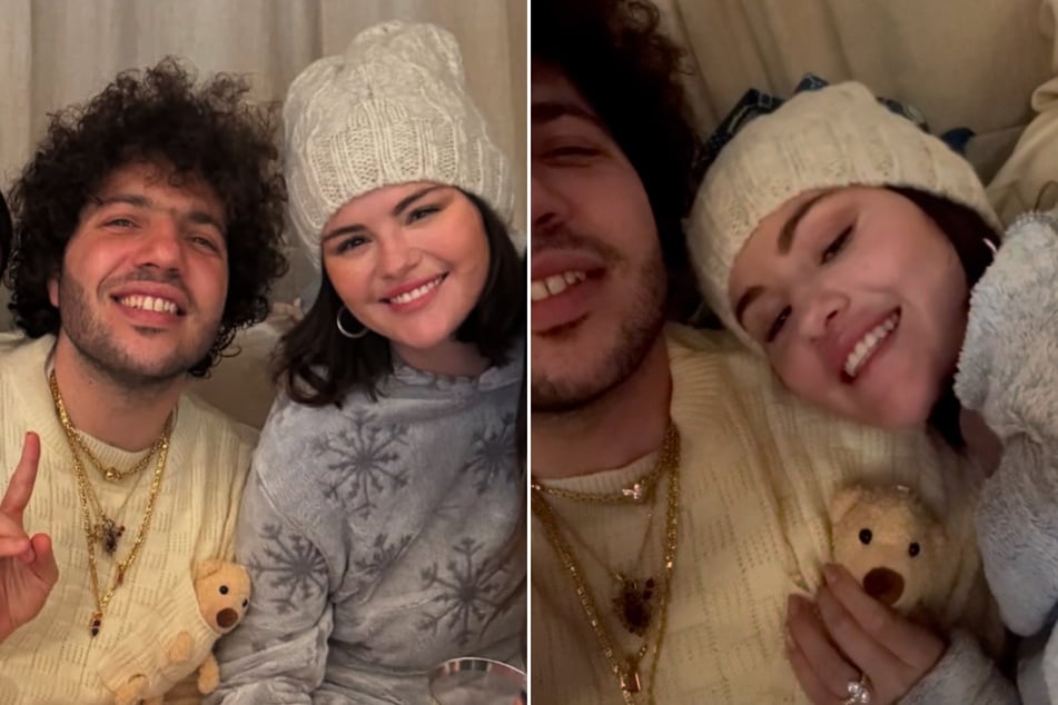 Selena Gomez and Benny Blanco (l.) celebrated their first holiday season as fiancés this week.