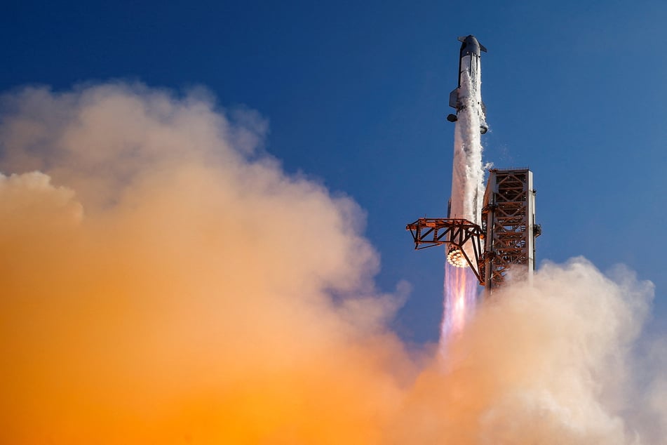 The SpaceX Starship and Super Heavy v3 Booster lift off on its 13th test flight from the SpaceX launch complex in Starbase, Texas, on July 24, 2026.