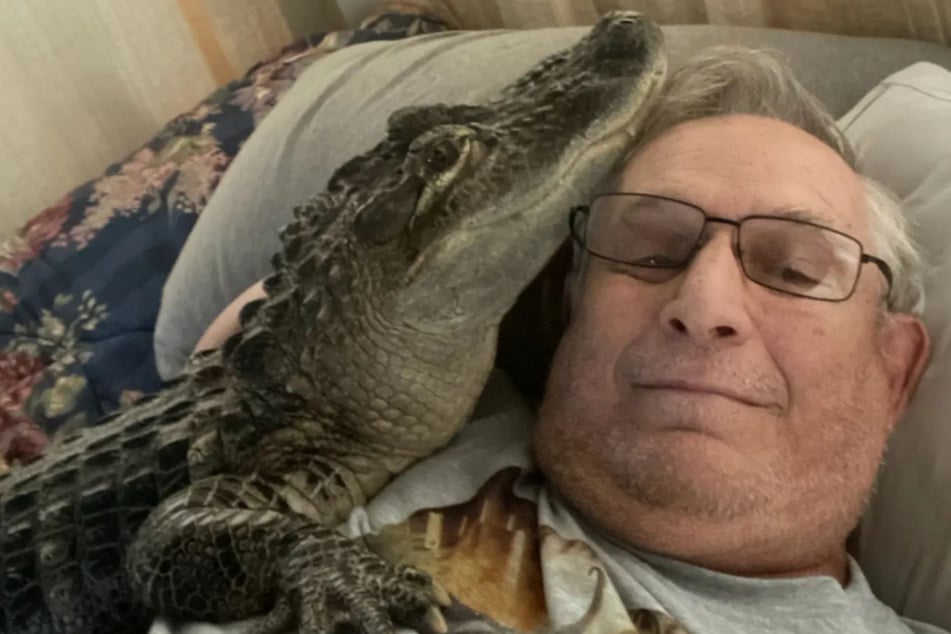 Wally the alligator and his owner Joie Henney (67) are one heart and soul.
