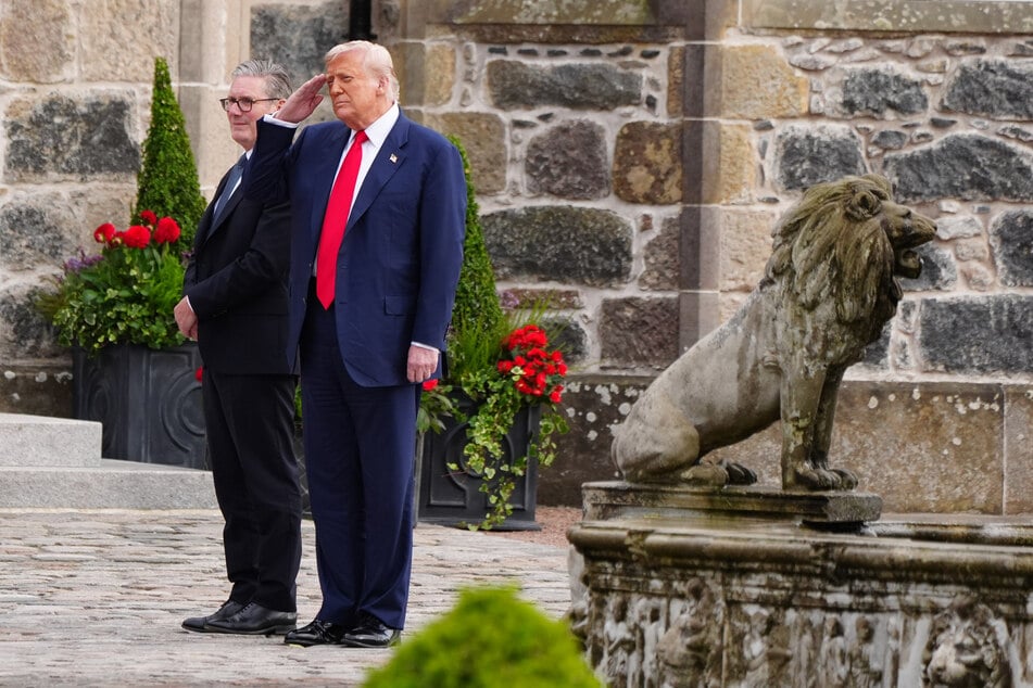 US-Präsident Donald Trump (79) und Premierminister Keir Starmer (62) bei einem Treffen am Montag in Großbritannien.