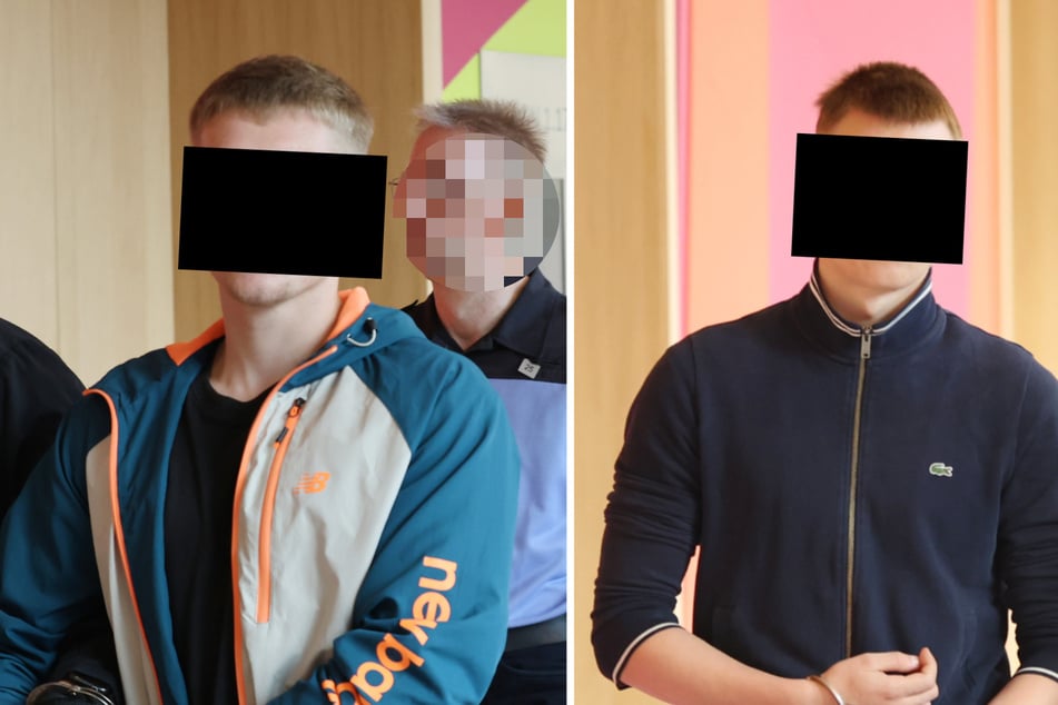 Karolis Z. (21, l.) soll den Wagen gefahren haben. Aran J. (19) soll bei der Fahrt und diversen Diebstählen dabei gewesen sein.