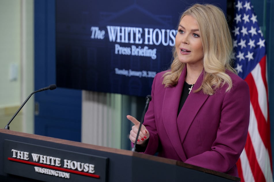 White House Press Secretary Karoline Leavitt holds her first news conference in the Brady Press Briefing Room in the White House on Tuesday in Washington, DC.