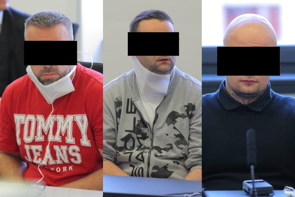 V.l.n.r.: Martin M. (42), Martin K. (36) und Michael Z. (24) sind wegen schweren Bandendiebstahls angeklagt.