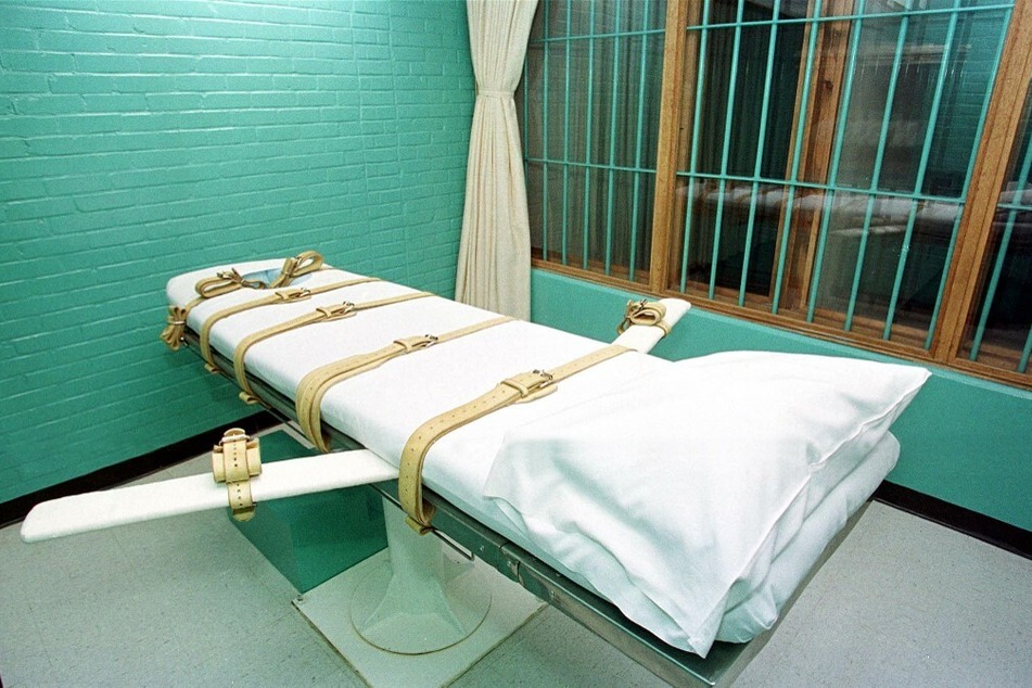 The "death chamber" at the Texas Department of Criminal Justice Huntsville Unit.