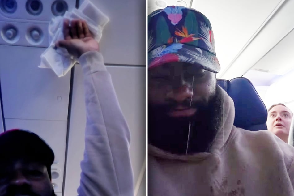 Flüssigkeit durchnässt Passagier auf Flug: Was dann herauskommt, macht ihn richtig nervös