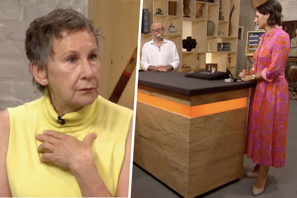 Vera Bronzlow (74, l.) bedankt sich "Bargeld für Rares" sich von ihrem Schmuck aus ihrer frühen Kindheit trennen.