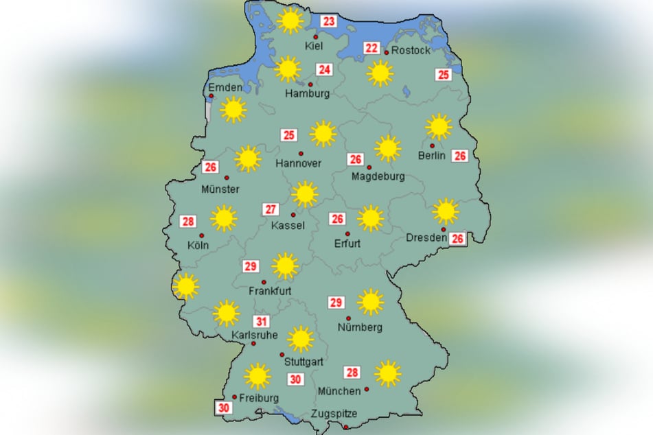 Der Pfingstmontag zeigt sich mit hohen Temperaturen und ganz viel Sonne.