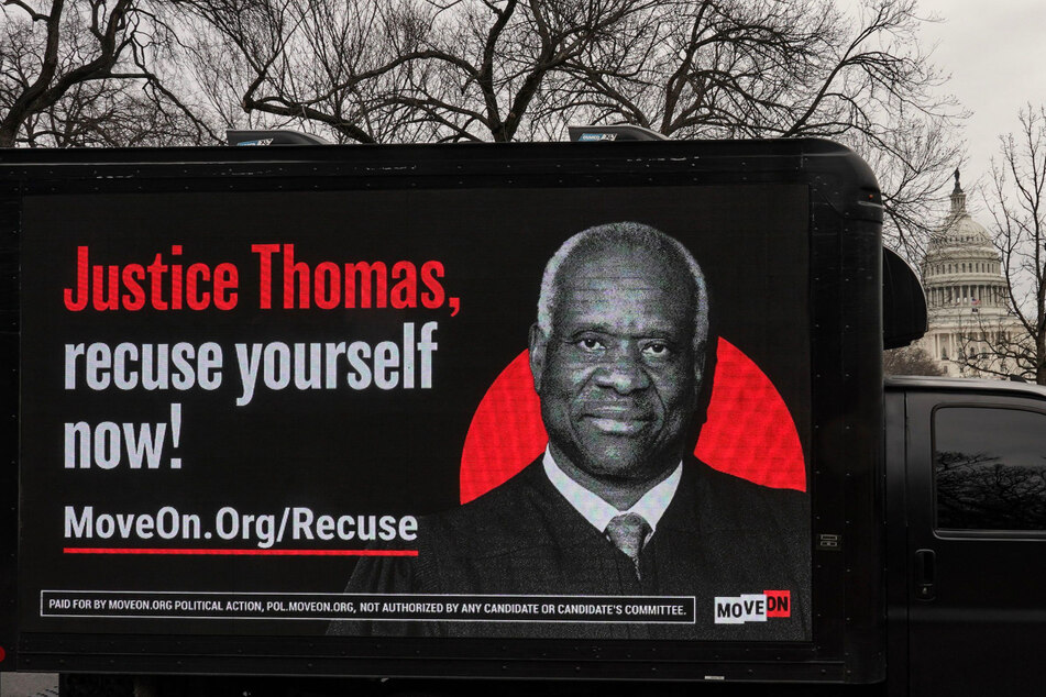 Supreme Court Justice Clarence Thomas faces continued calls for his recusal in cases involving former President Donald Trump.