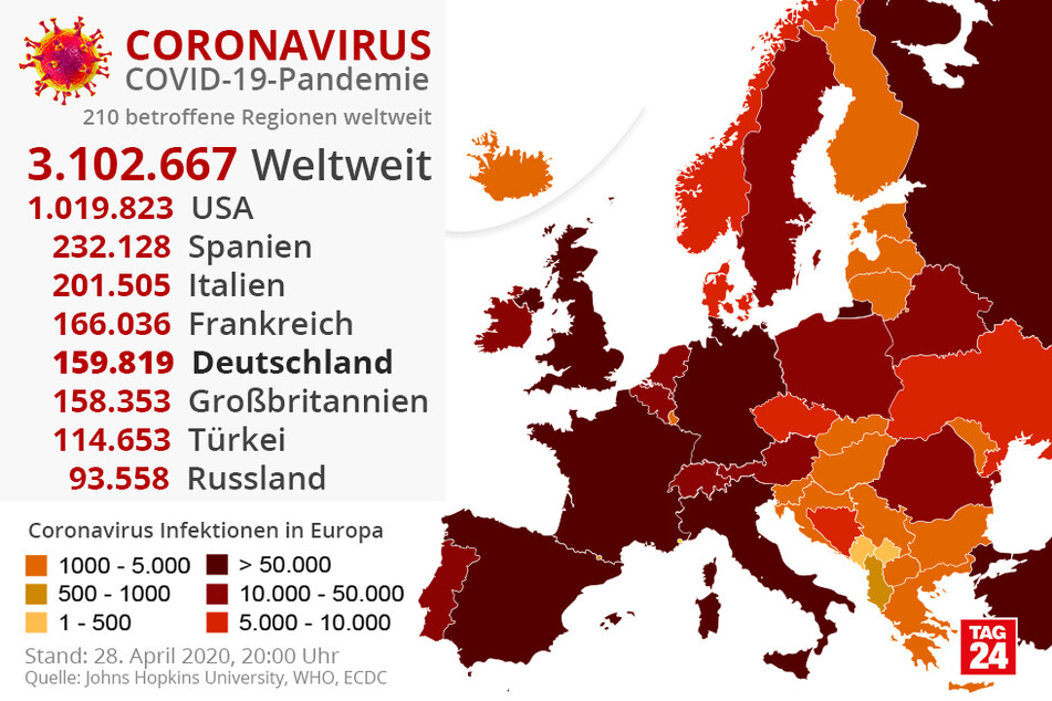 Westeuropa ist am meisten betroffen.