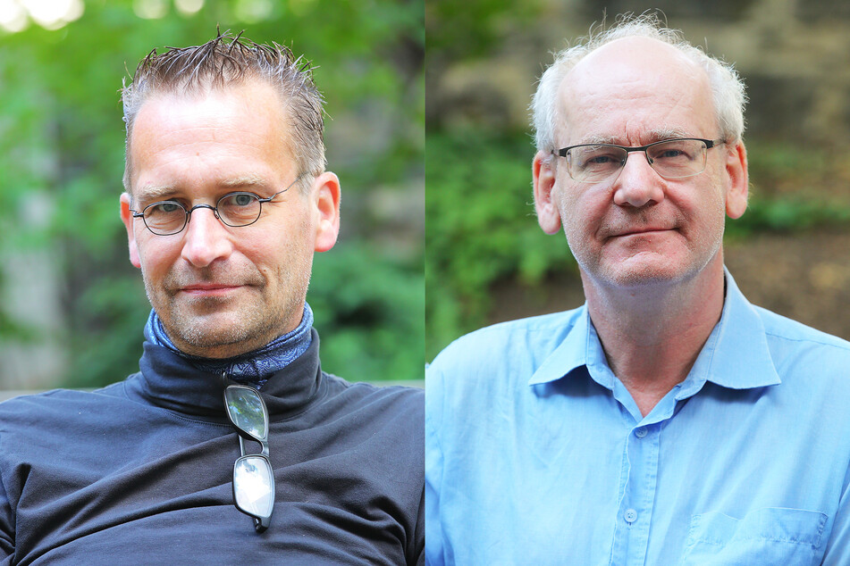 V.l.: Martin Schulte-Wissermann (49, Piraten) und Johannes Lichdi (56, Grüne).