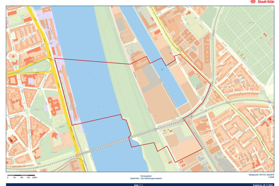 Vom Evakuierungsbereich betroffen sind Teile der Kölner Südbrücke, der Alfred-Schütte-Allee und "Am Schnellert". Auch das Rheinufer auf der anderen Seite wird gesperrt.