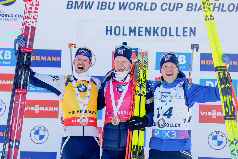 Dale-Skjevdal (r.) durchlebte zuletzt einen durchwachsenen Winter, stand am letzten Weltcup-Wochenende aber wieder auf dem Podium. Vom Babyglück beflügelt will er dort wieder anknüpfen.
