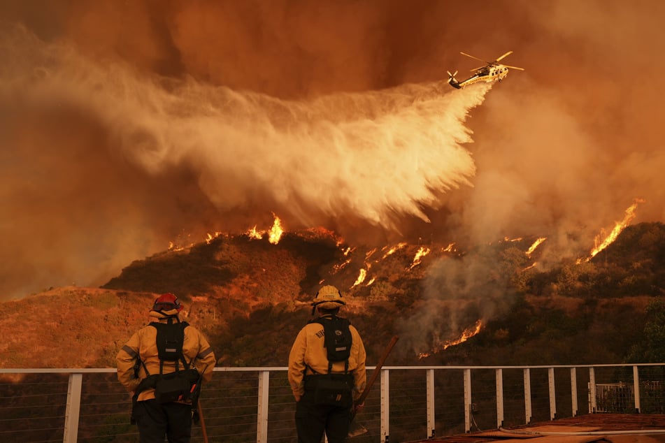 Feuerwehrleute kämpften am Boden und aus der Luft gegen die Flammen.