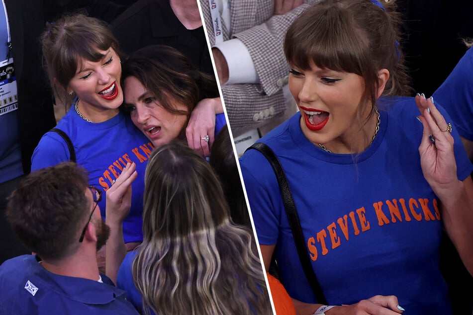 Taylor Swift was spotted cheering on the New York Knicks as she sat courtside on Wednesday.
