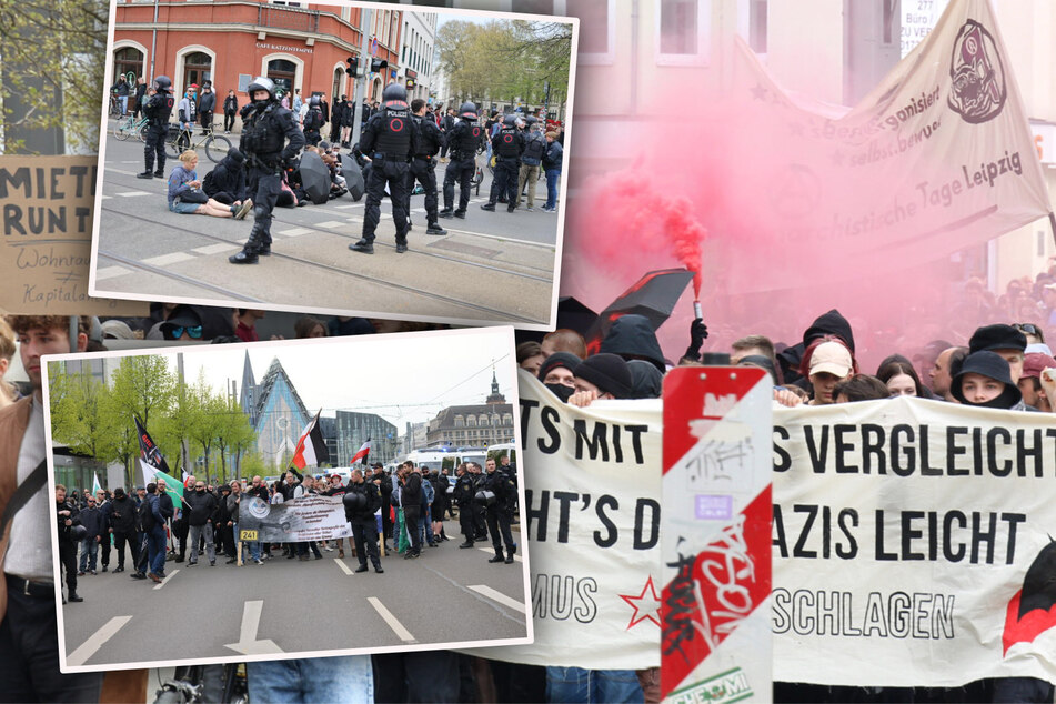 Leipzig: Pfefferspray, Blockaden und Pyro: So verlief der 1. Mai auf Leipzigs Straßen