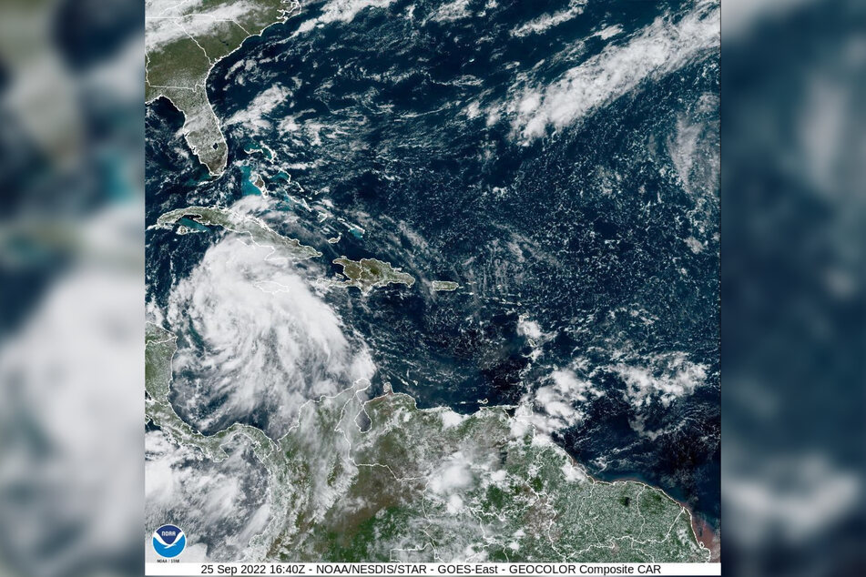 Tropical Storm Ian is seen near the coast of Cuba in this satellite image taken September 25, 2022.