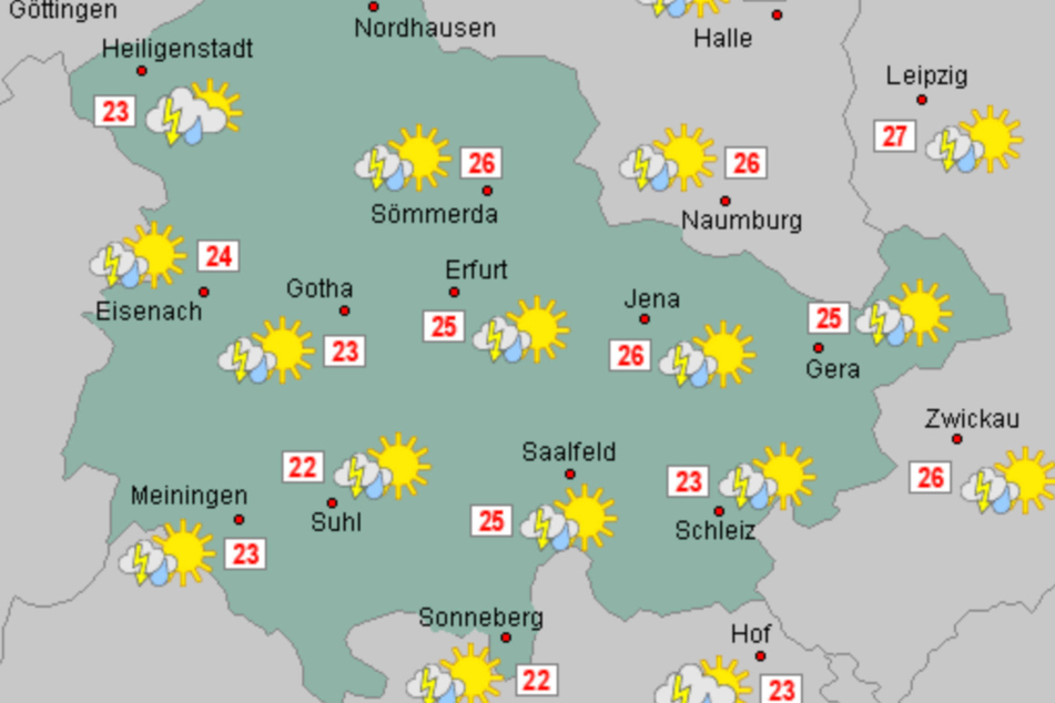 Am Montag wird's in Thüringen ungemütlich: Der Wetterdienst hat Regen und Gewitter angekündigt.