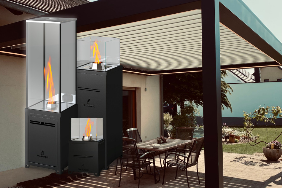 Aktion bis 12. Oktober: Wer eine Terrassenüberdachung kauft, bekommt einen Outdoorglas Kamin geschenkt.