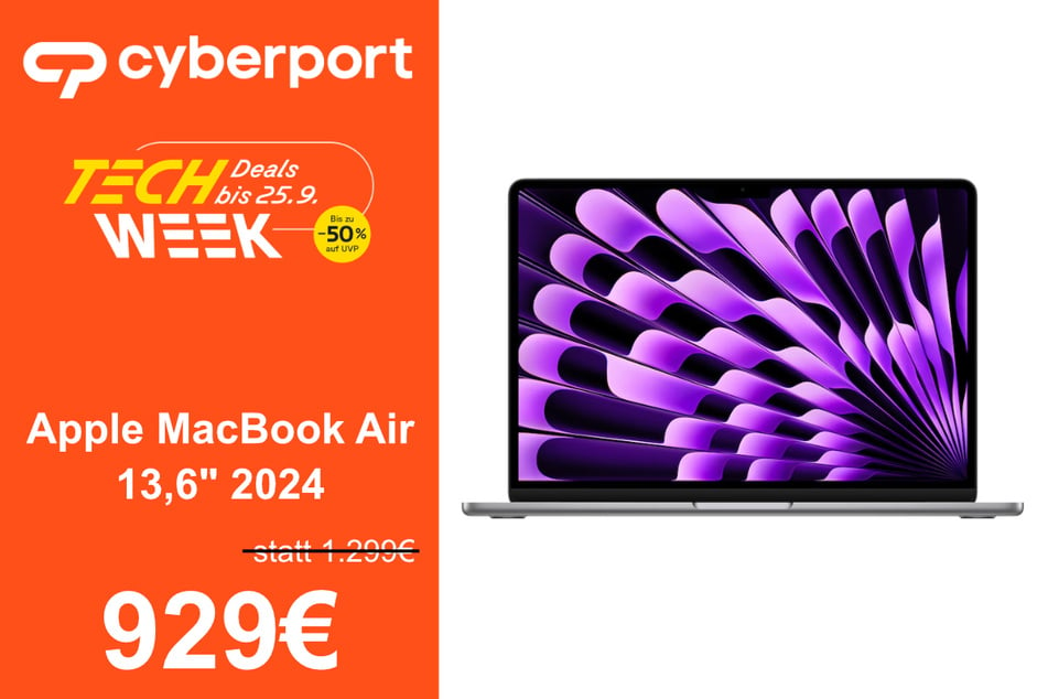 Apple MacBook Air 13,6" 2024 für 929 Euro.