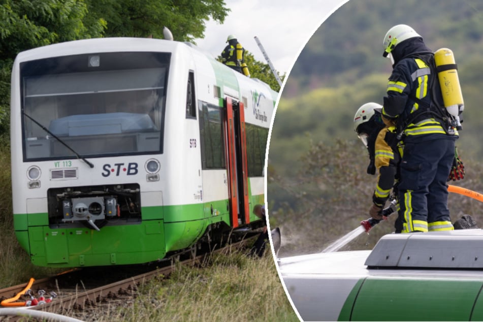 Feuer in Personenzug ausgebrochen: Zugstrecke komplett gesperrt