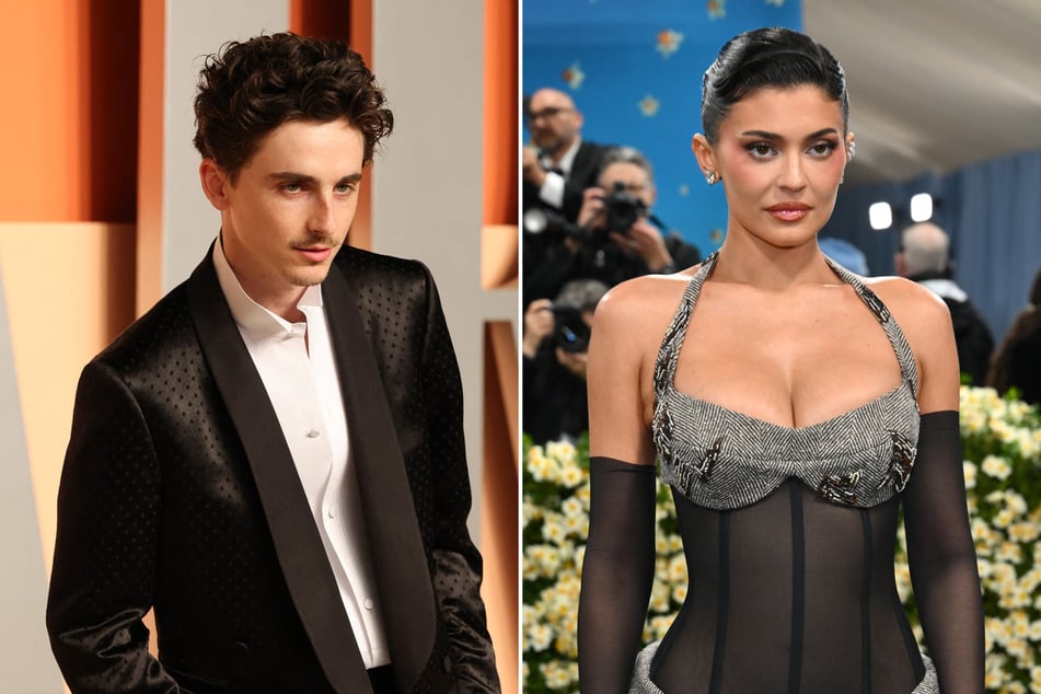 As Kylie Jenner (r.) hit the Met Gala carpet on Monday, Timothée Chalamet was cheering on the New York Knicks with some friends.