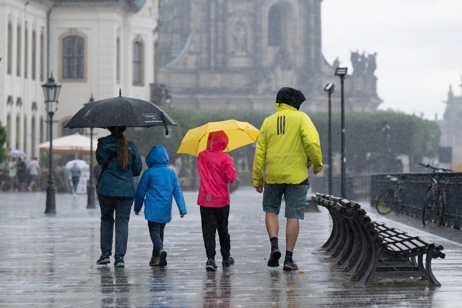 Die neue Woche startete in Dresden mit kräftigen Regenschauern.