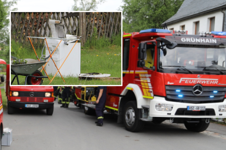 Kellerbrand im Erzgebirge: Waschmaschine fängt Feuer