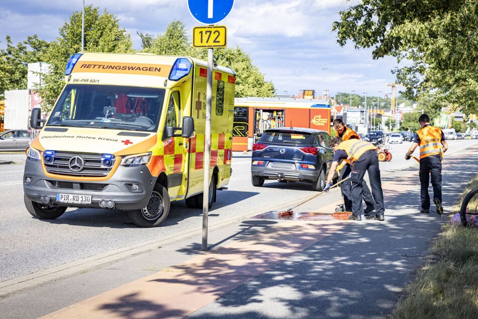 Das Unglück passierte auf einem kombinierten Rad- und Fußweg. Der Pedelec-Fahrer fuhr offenbar gegen ein Verkehrsschild.
