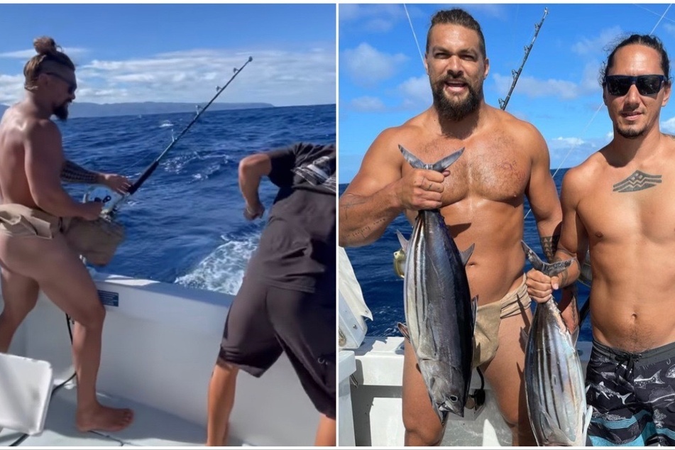 Jason Momoa bared it all while going fishing with friends.