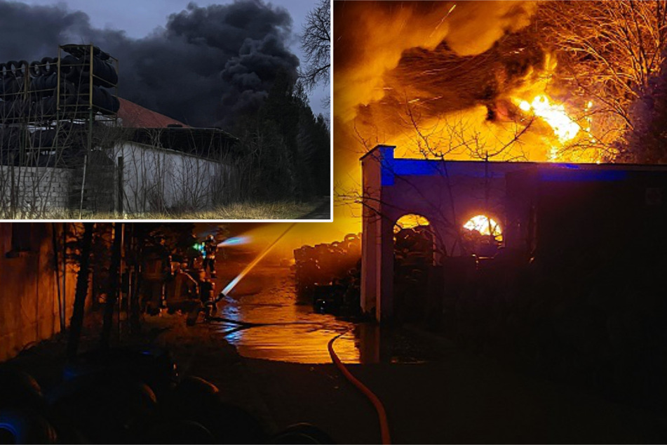 Großbrand im Harz: Reifenlager in Flammen, mehr als 150 Feuerwehrleute im Einsatz