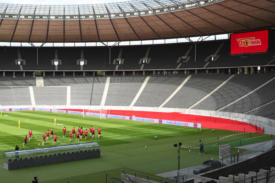 Schon beim Abschlusstraining von Union Berlin sind erste Veränderungen im Berliner Olympiastadion deutlich sichtbar gewesen.