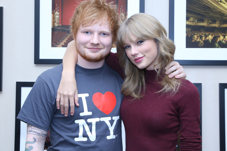 Ed Sheeran had the honor of meeting one of Taylor Swift's three cats and he shared the rare moment in an Instagram post.