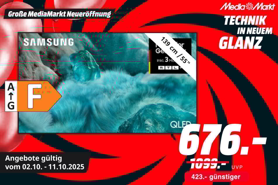 65-Zoll Samsung-Fernseher GQ65Q7F für 676 statt 1.099 Euro.