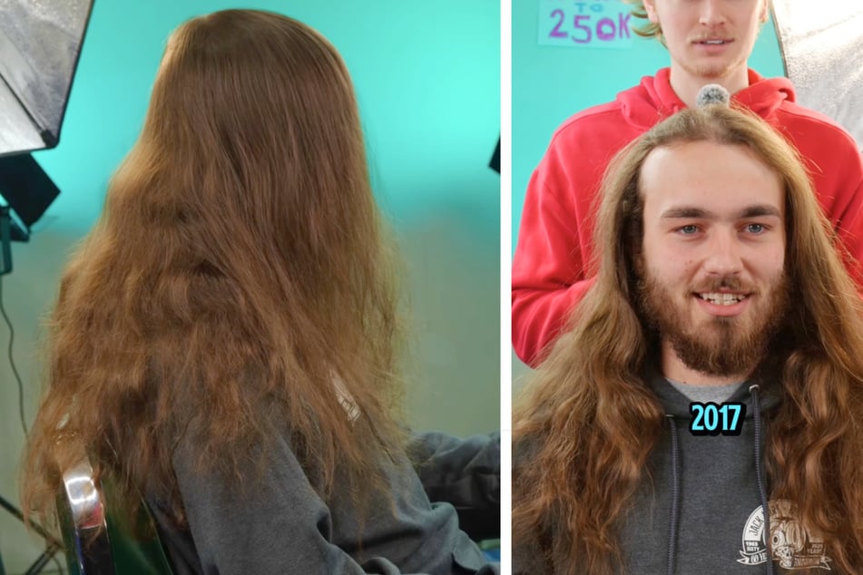 Der 26-jährige Kunde kam mit einer ziemlich langen Haarpracht zu Barber Grant.