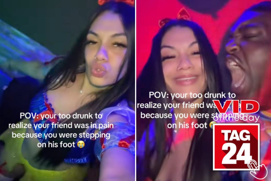 This girl was too busy living our her Disney princess moment to notice her friend was in actual pain.