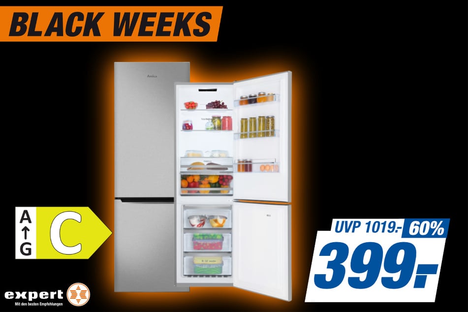 Amica-Kühl-Gefrier-Kombination KGCN 388 144 E
für 399 statt 1.019 Euro.