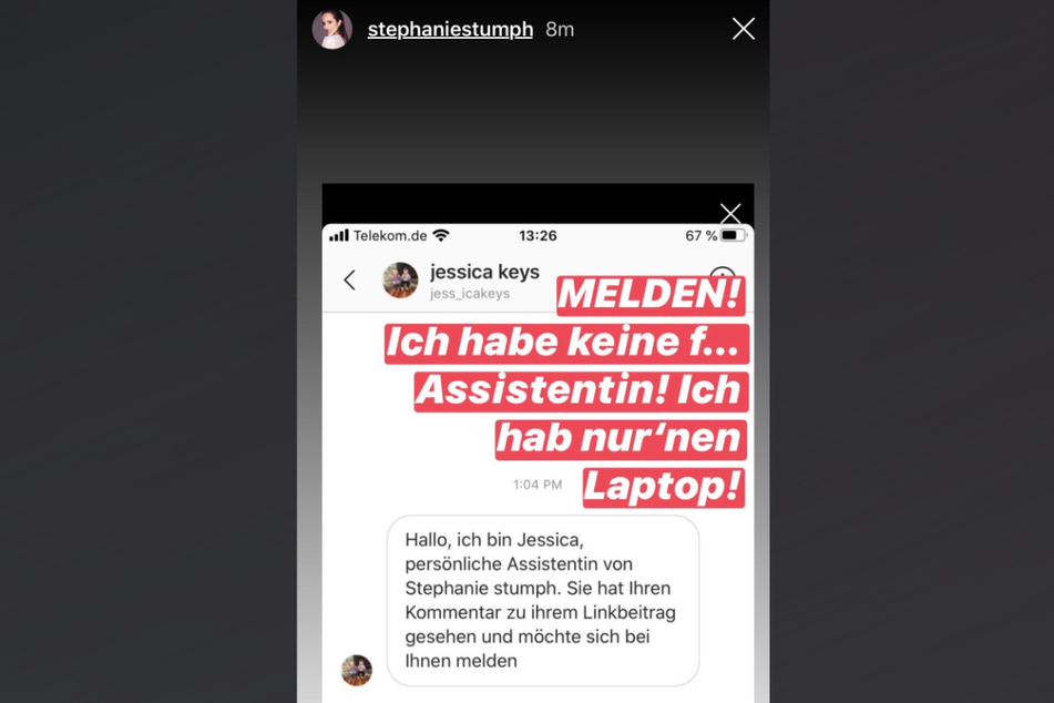 Eine Unbekannte gibt sich als persönliche Assistentin von Stephanie Stumph aus.
