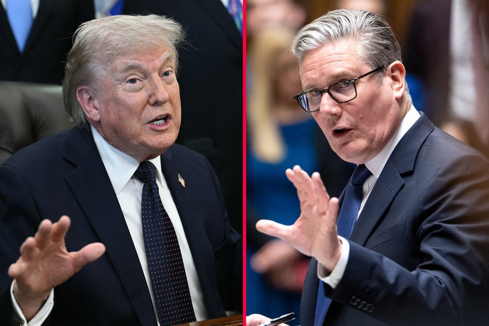 President Donald Trump (l.) attacked UK Prime Minister Keir Starmer and threatened to impose "a big tariff" if he doesn't get his way on Britain's Digital Service Tax.