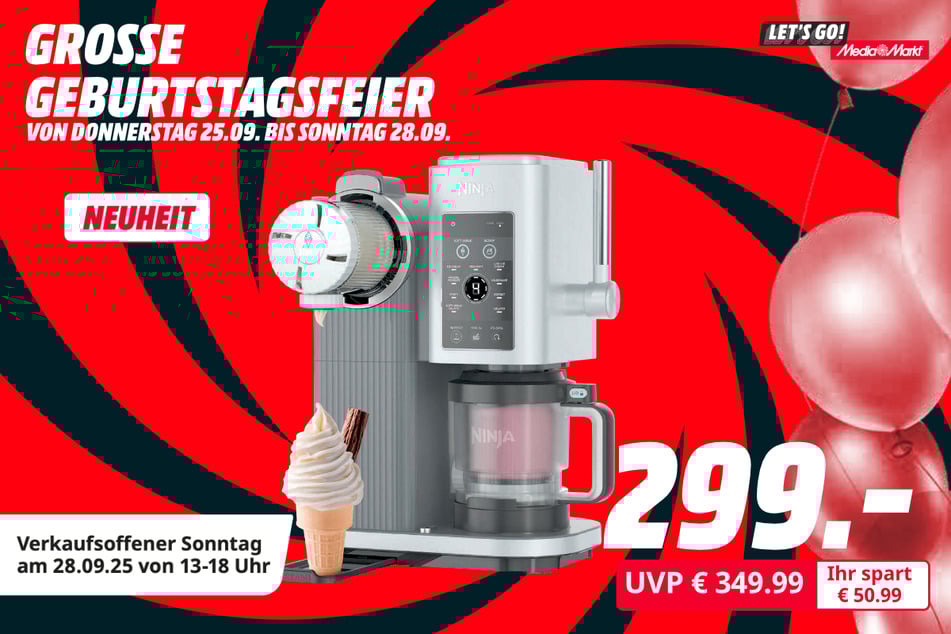 Ninja-Eismaschine NC701EU Creami Swirl für 299 statt 349,99 Euro.