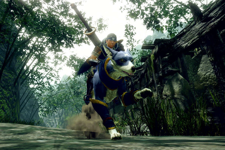 Monster Hunter Rise makes getting around a blast on your noble steed/hound.
